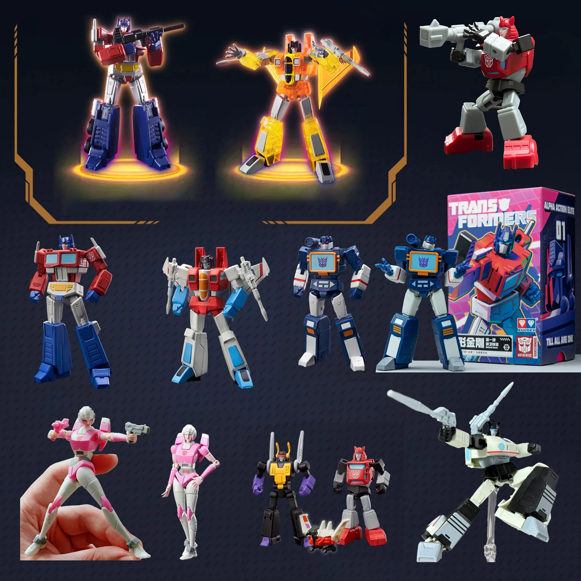 

Transformers G1 AAE Series Action Figure Collection Optimus Prime Arcee Multi Joints Model Toy with Accessories Adults Boys Gift