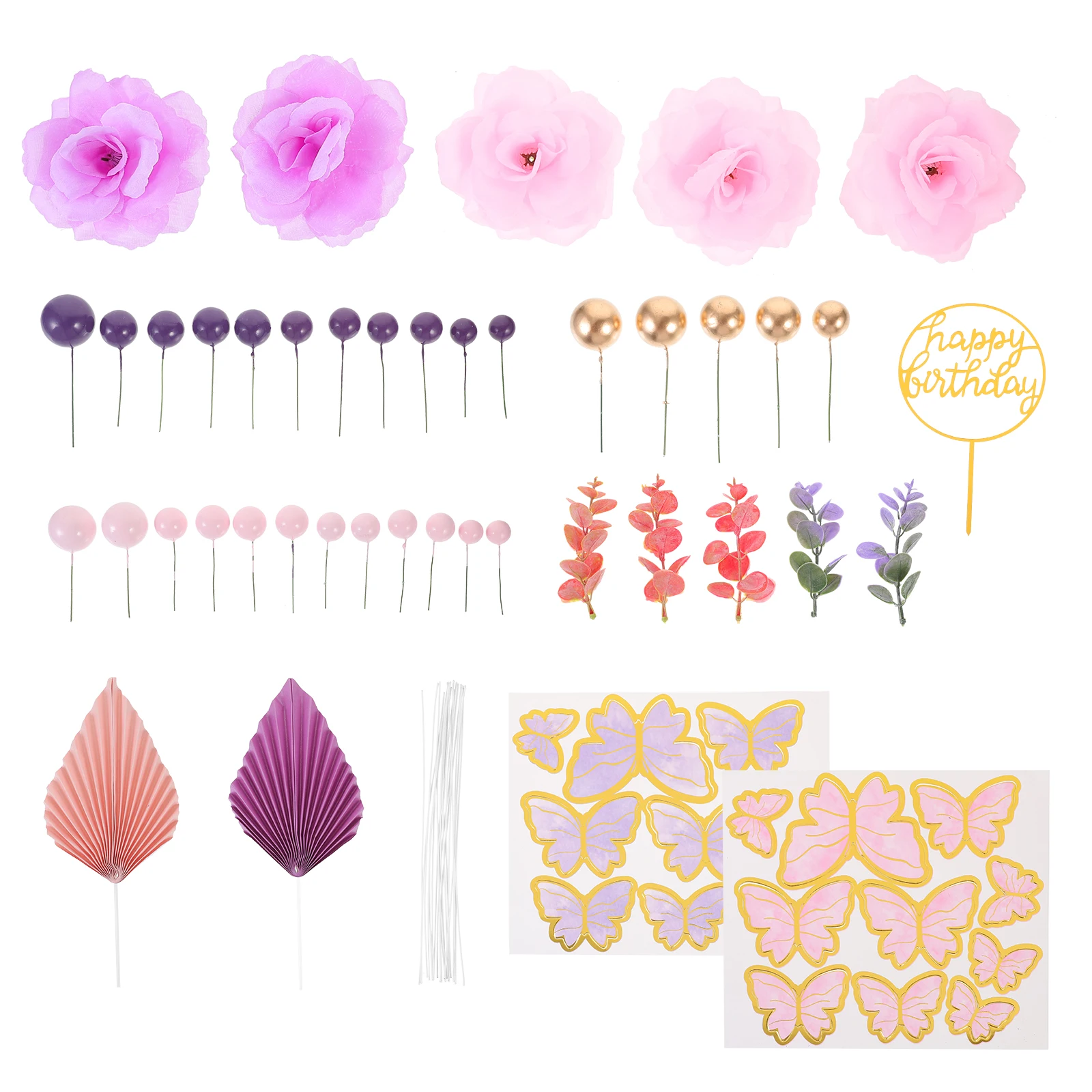 

1 set 1 Set Butterfly Toppers Birthday Flower Decorations Party Cupcake Picks Mermaid Theme Baby Shower Supplies Natural Paper