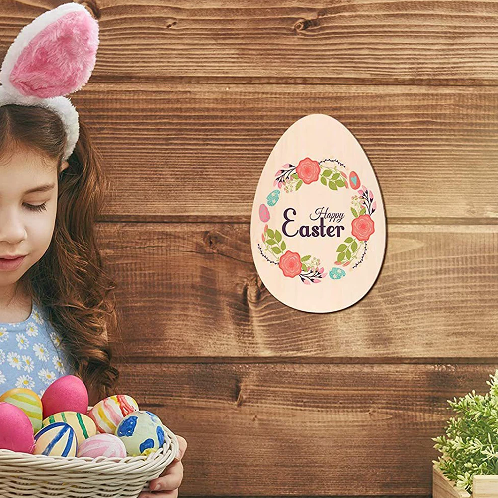 

12pcs Wooden Easter Egg Blank Craft Cutouts Unfinished Decoration Eggs Crafting Ornament Easter Party Supplies Sewing