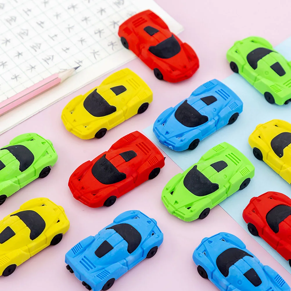 Imagem -05 - dos Desenhos Animados em Forma de Carro Borrachas Borracha Crianças Lápis Borrachas Mini Carro Estudante Papelaria Presente 5.6x2.5x1.5cm Cor Aleatória 20 Peças