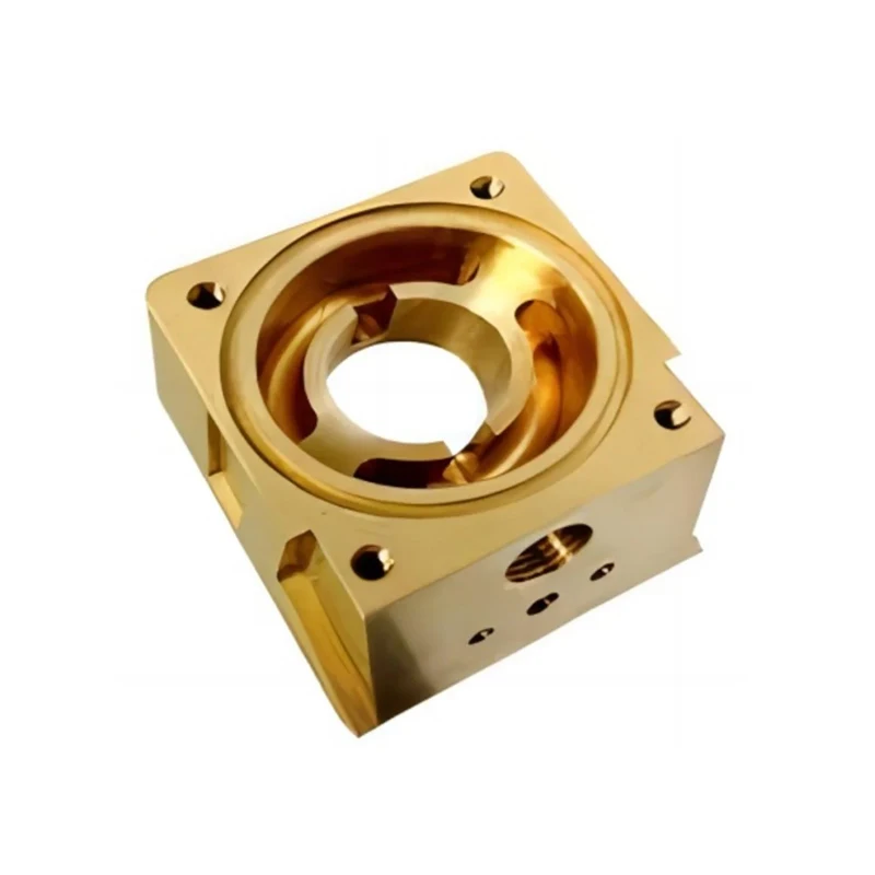 CNC machined precision brass mechanical mounting base, custom-shaped mechanical cavity, equipment transmission casing