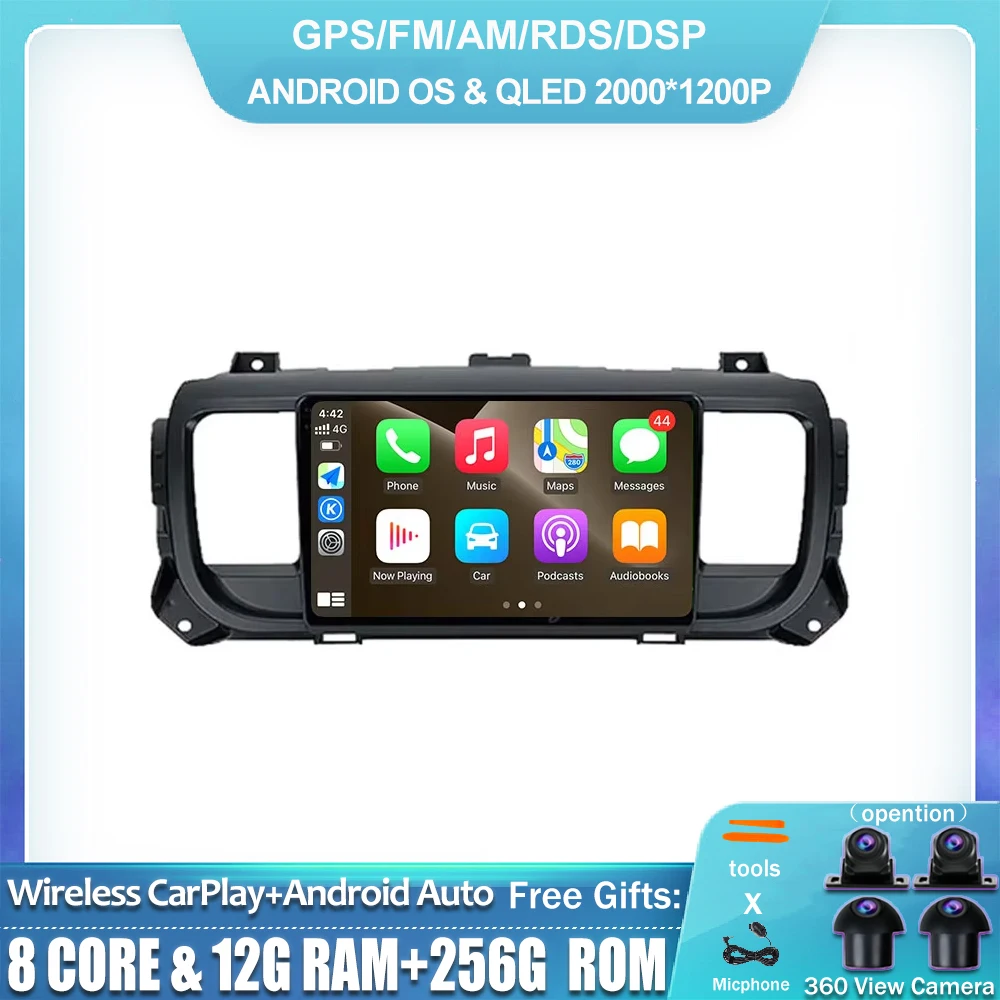 Android 14 Car Radio For Citroen Jumpy III 3 SpaceTourer 1 For Peugeot Expert 3 2016 - 2021 Multimedia Video Player Navigation