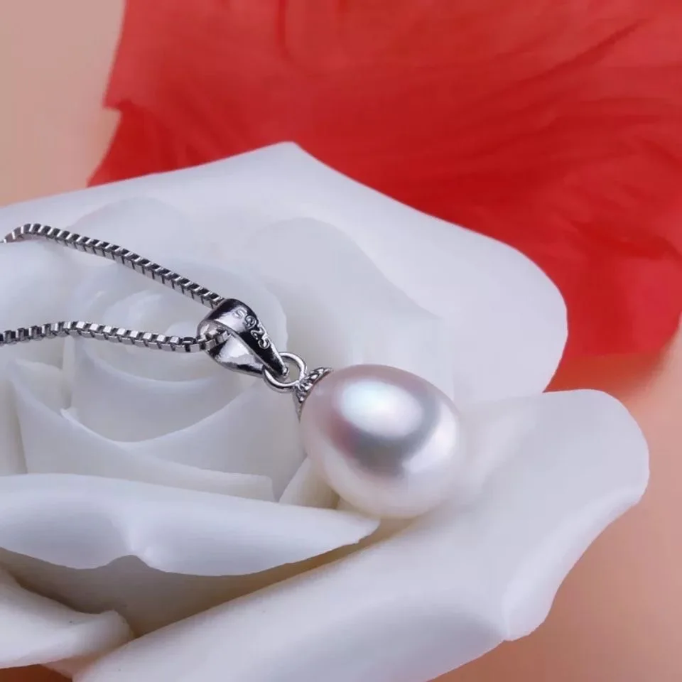 

S925 Sterling Siver Necklace Natural Freshwater Pearl Pendant Necklaces For Women