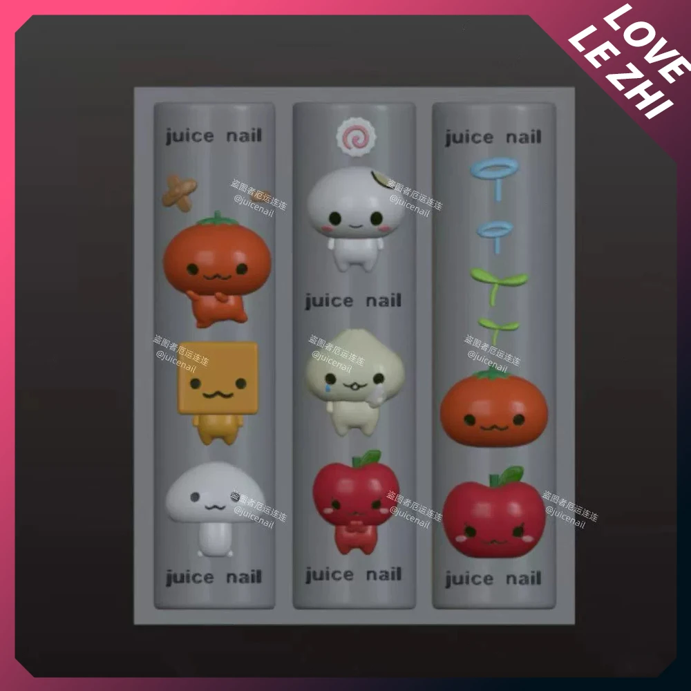 

1Pc Cartoon Vegetable Series Nail Art Template Mold Tomato Green Pepper Chestnut Onion Mushroom Silicone Nail Art Carving Mold