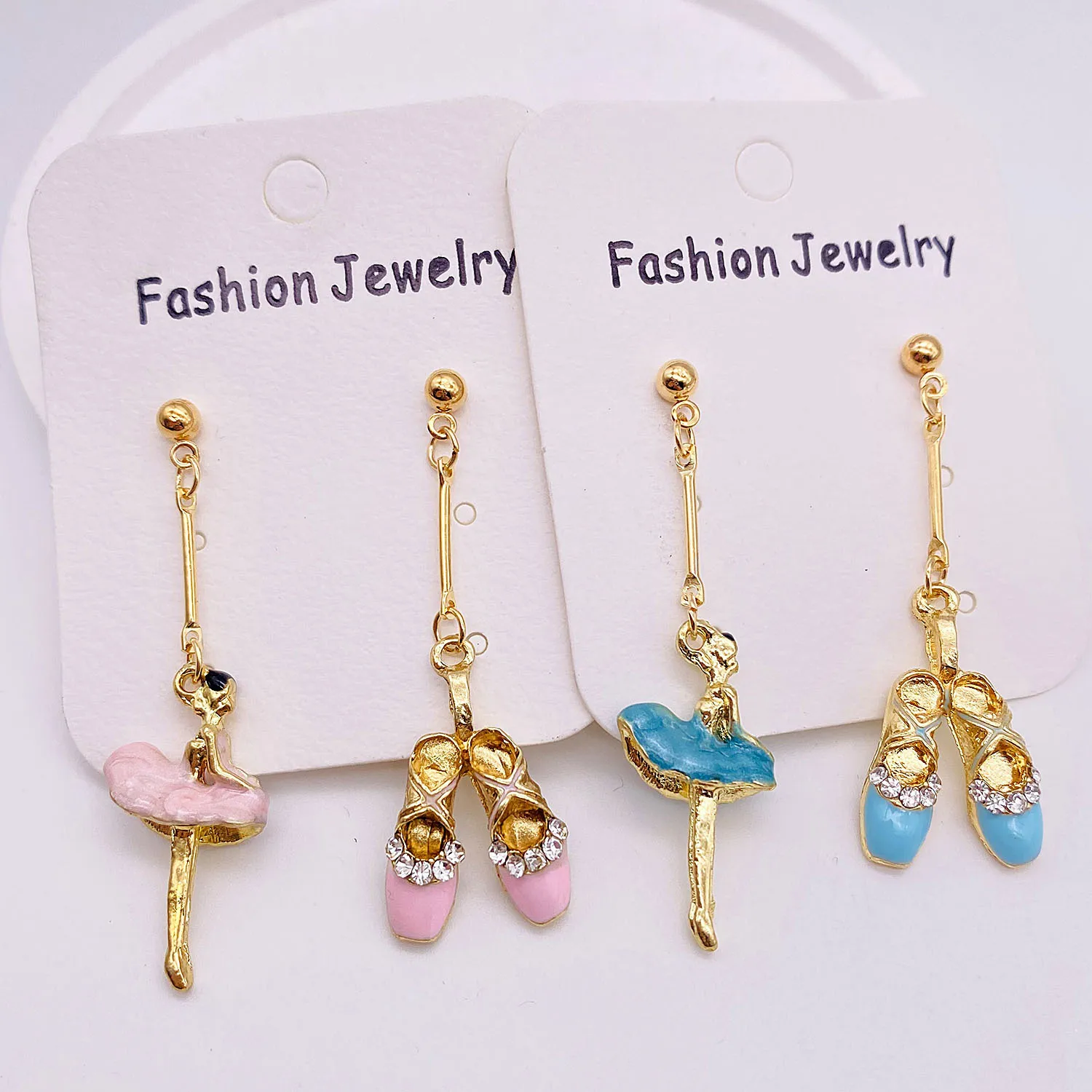 

Literature and Art Style Multi Colored Drip Glue Ballet, Ballet Shoes Earrings Women's Elegant High-end Banquet Jewelry Earrings