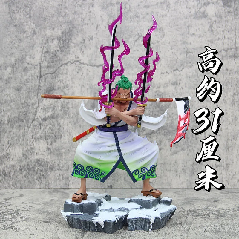 

New Gk Roronoa Zoro One Piece Anime Figure Slaying Evil Ghosts In Hell Action Dolls Pvc Model Collection Statue Kids Toys Gifts