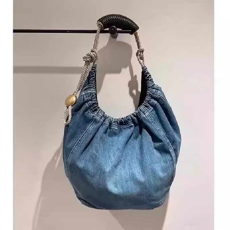 Denim Messenger Bag for Women Fashion Shoulder Bags Chic Hobo Casual Crossbody Bag Outdoor Travel Tote Women\'s Bag 2024