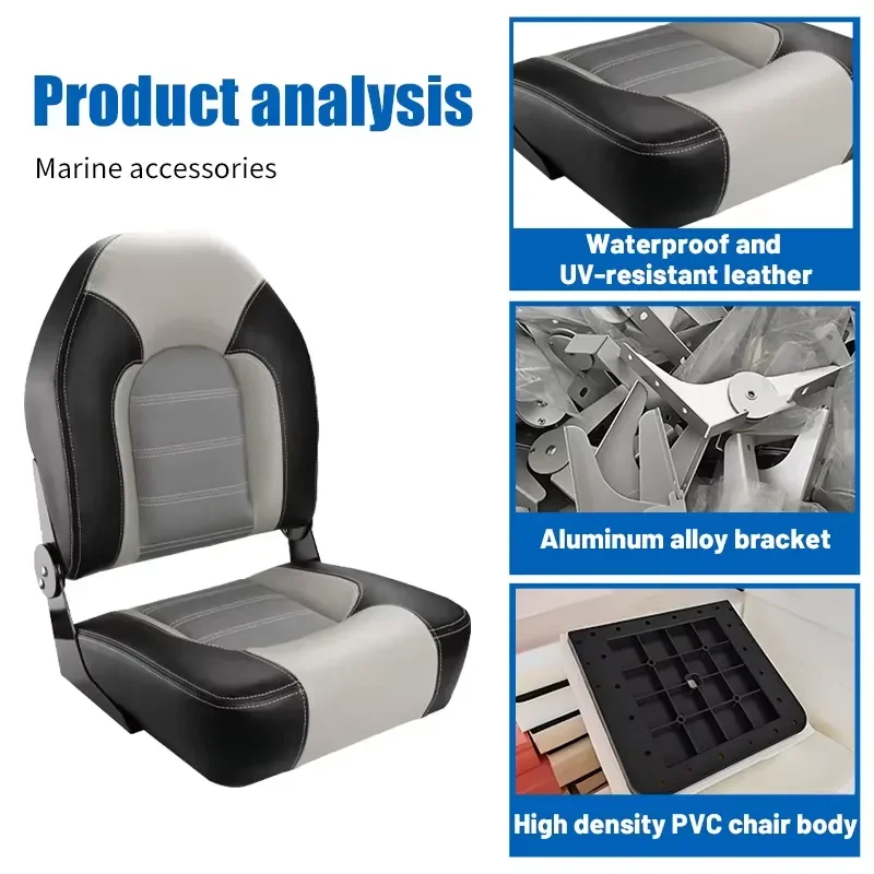 Fishing Boat Seat High Back Foldable Marine Deck Chair Portable Swivel Bass Kayak Canoe Camping Outdoor Gear Accessories