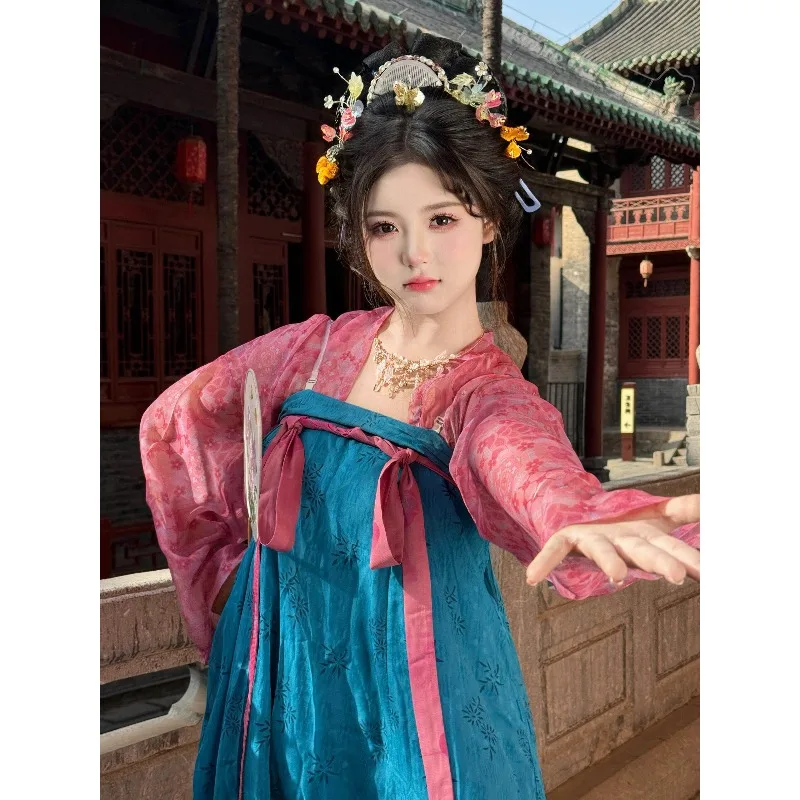 Hanfu women's Tang Dynasty chest-length Confucian skirt restored printed national style daily ancient clothing