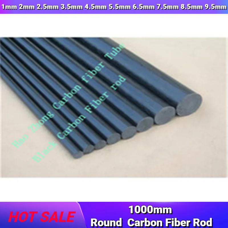 Diameter 1mm 2mm 2.5mm 3.5mm 4.5mm 5.5mm 6.5mm 7.5mm 8.5mm 9.5mm X L1000mm Carbon Fiber Rods  for RC Plane, suit for RC Model