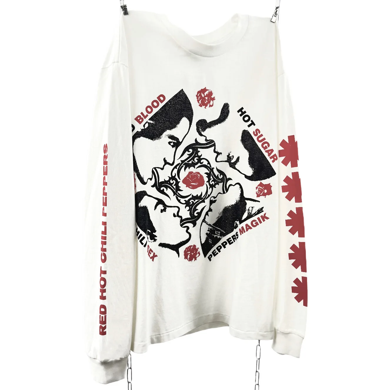 

Промытая белая футболка с длинными рукавами Saint 26SS RHCP для мужчин и женщин, топы лучшего качества, футболка