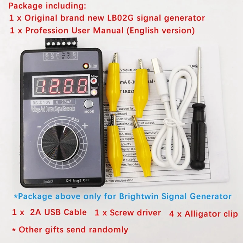 Gerador de sinal de tensão atual, Simulador analógico para PLC e Painel Debugging, Frequency Converter, 4-20MA, Precision, 4-20MA