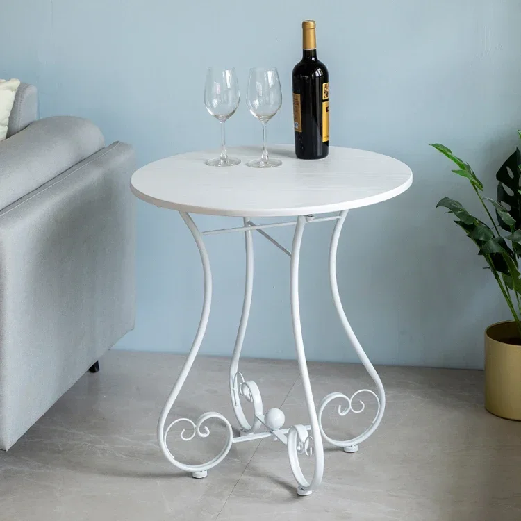 

European iron small round table sofa side table Журнальный стол modern simple leisure balcony mini coffee table