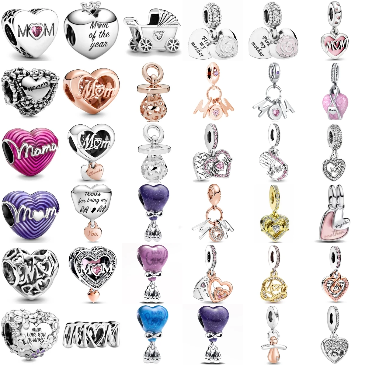Nova moda 925 prata esterlina carrinho de bebê chupeta encantos pingente caber pulseira original jóias diy para o presente do dia das mães