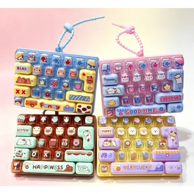 Cosplay Fire Prop - Candy Color Fidget Keycap Clicker Keychain