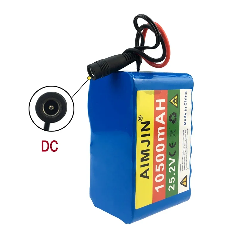 6S3P  25.2V 10500mAh Rechargeable 18650 Li-ion Battery Pack ,Suitable for Electric Bikes and Mopeds Built-in BMS+25.2V Charger