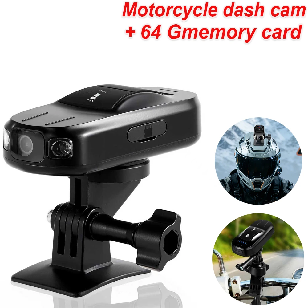

Motorcycle DVR 1080P Action Camera Recorder 2K HD Waterproof Motorcycle Dash Cam Cycling Helmet Camera for Outdoor Wilderness