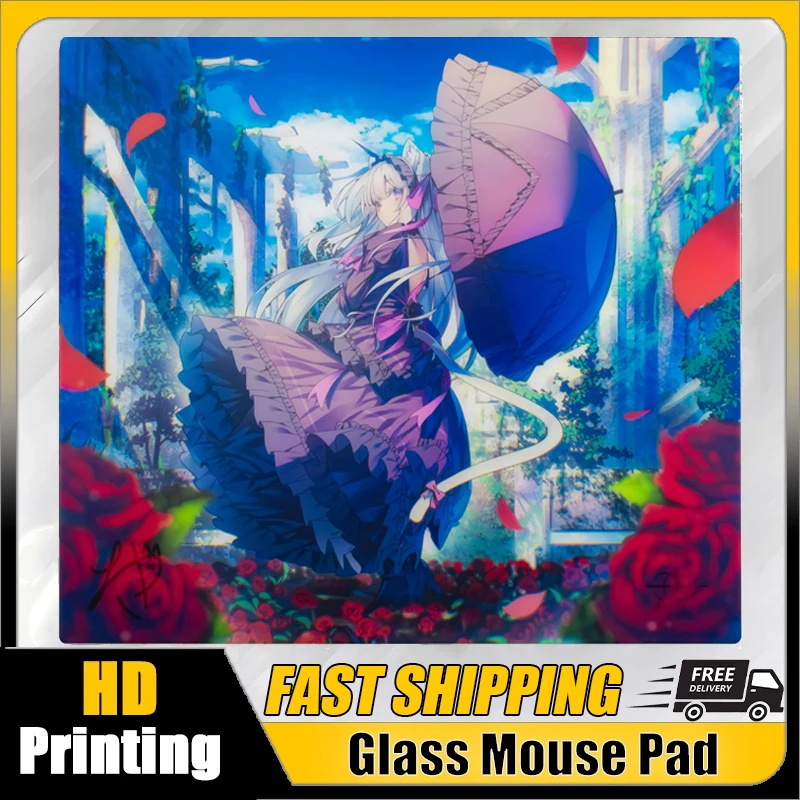 Japanese A-AbyssGaming RURI Glass Mouse Pad YUME Smooth Frosted Surface Desk Mat Tempered FPS Custom Office Gaming Accessories