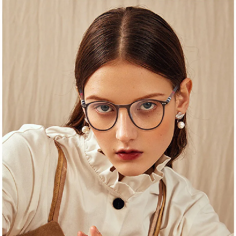 Chashma Acetate Optical Frame Round Women Prescription Crystal Gafas Men Spring Hinge Fashion Light Weight Retro Eyewear