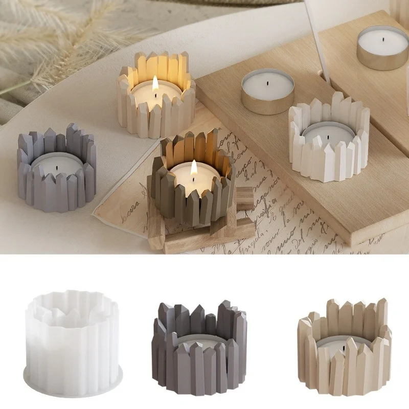 DIY Crystal Cluster Candle Holder Silicone Mold Aromatherapy Gypsum Candle Ornaments Resin Epoxy Mold Home Decoration Storage