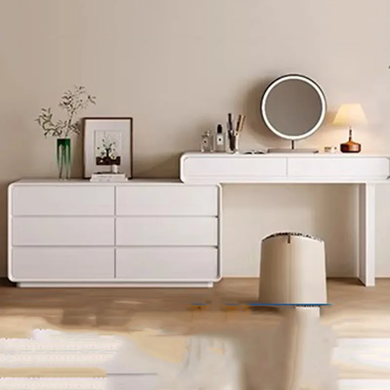 

White Organizer Dressing Table Bedroom Storage Drawers Cabinet Mobile Luxury Vanity Table Women Penteadeira Trendy Furniture