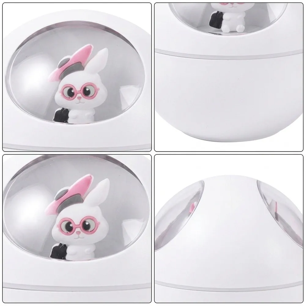 Cute Portable Humidifier with 7-Color LED Night Light and Ultra-Quiet 25dB Operation for Travel Bedroom Office Use