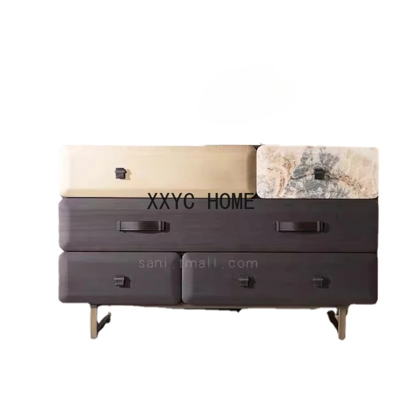 Chest of Drawers Bedroom Creative Storage Chest of Drawer Color Matching Multi-Element Italian Chest of Drawers Large Capacity