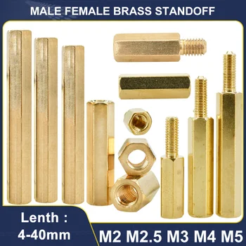 M2 M2.5 M3 M4 M5 황동 스탠드오프 PCB 스페이서 PC 보드 마더보드 육각 스탠드 오프 컬럼 랙 스터드 구리 기둥 육각 볼트 나사