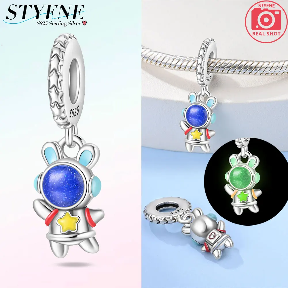 925 Sterling SIlver Animal Dinosaur Lion Wolf Tiger Rabbit Pendant Fit Charm Original Bracelet DIY Fine Jewelry Making for Women