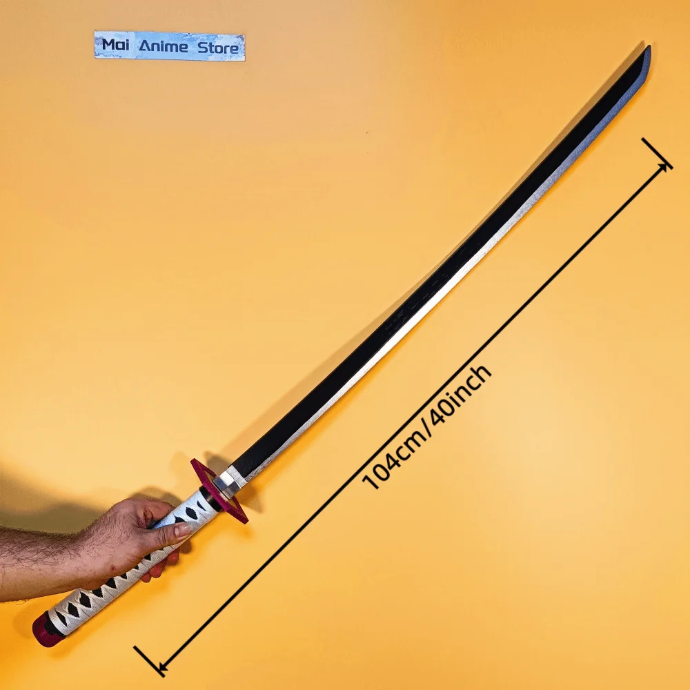 104 سنتيمتر كاتانا الأصلي الساموراي صابر الحجم الحقيقي شفرة صابر النينجا اليابانية كاتانا أنيمي تأثيري الدعامة النينجا سكين لعبة غير حادة هدية