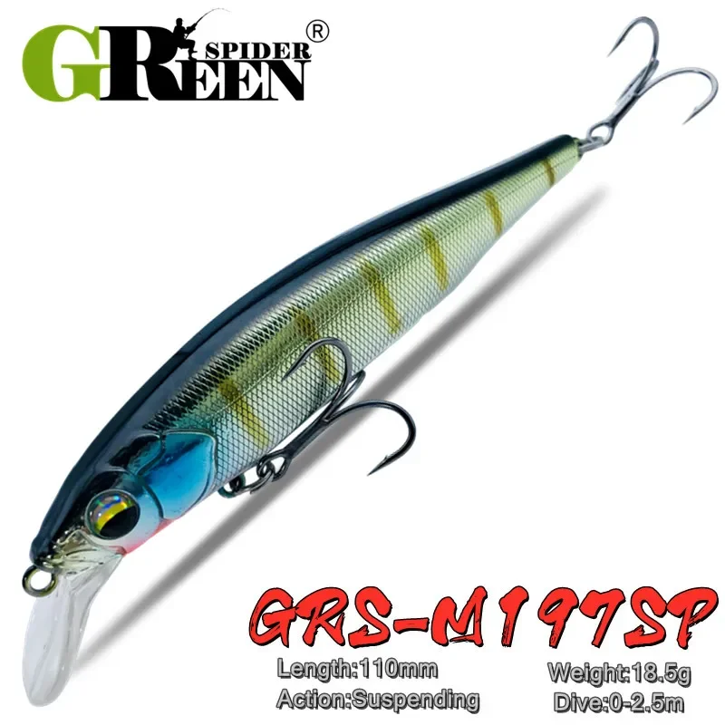 جرينسبيدر جديد تعليق الصيد إغراء أسماك المتذبذب الطعم الاصطناعي الطعم الثابت تعليق 110 مللي متر 18.5 جرام 2 السنانير #1