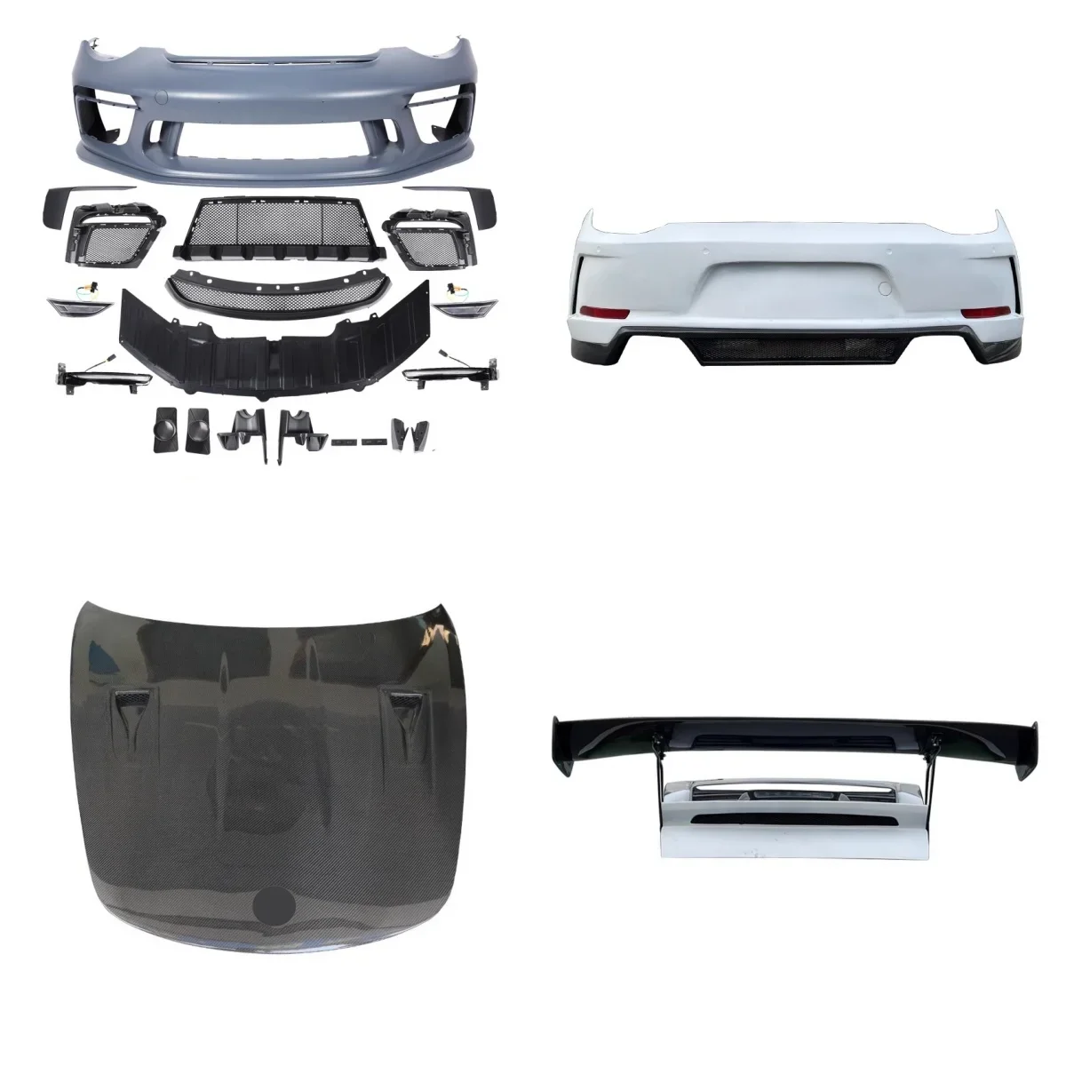Front bumper Rear bumper Hood Tail wing Trunk lid for Porsche 911 997 2005-2012 modified GT3 Style Body Kit Car Accessories