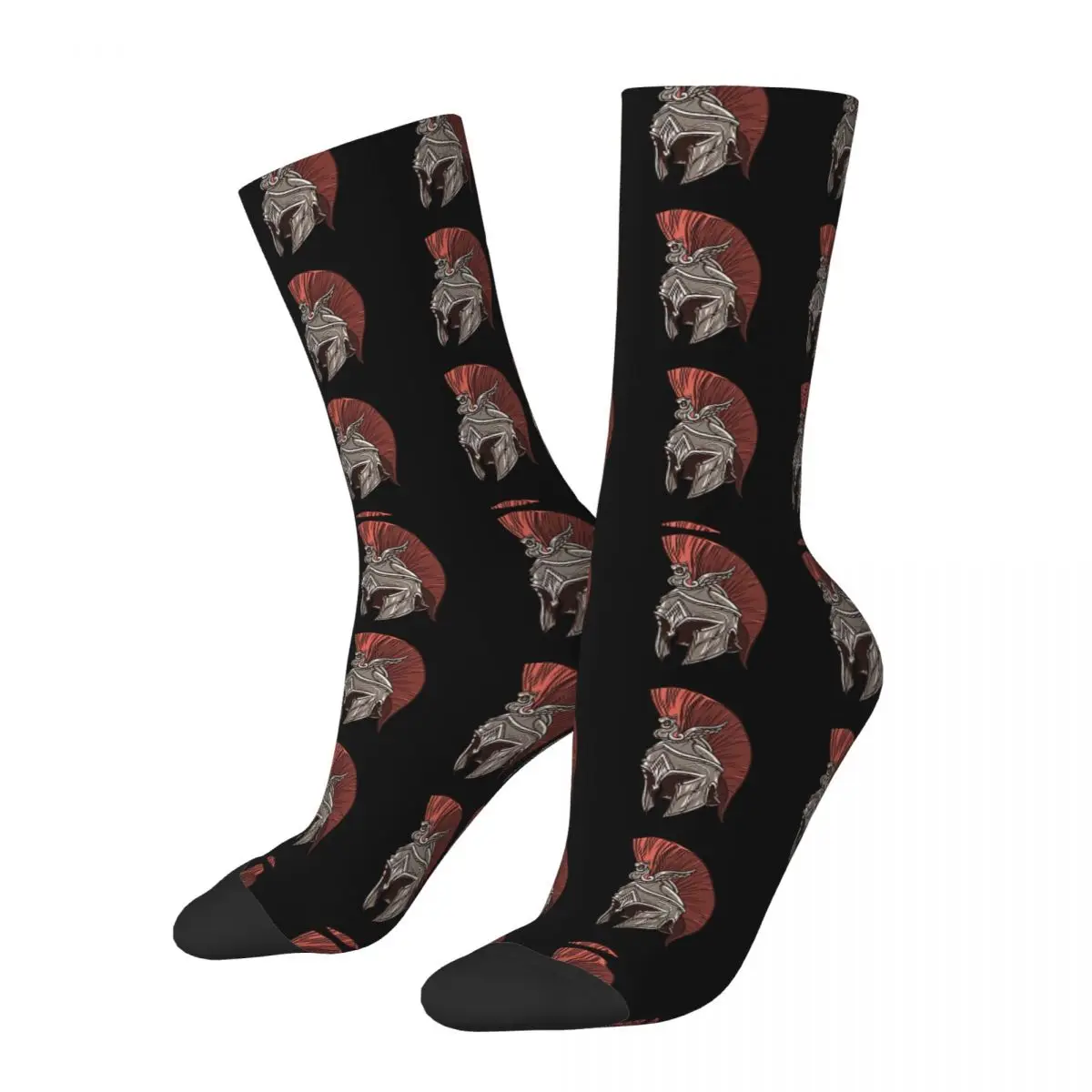 Happy Funny Men's Socks Spartan Helmet Vintage Harajuku Ancient Roman SPQR Hip Hop Novelty Crew Crazy Sock Gift Pattern Printed