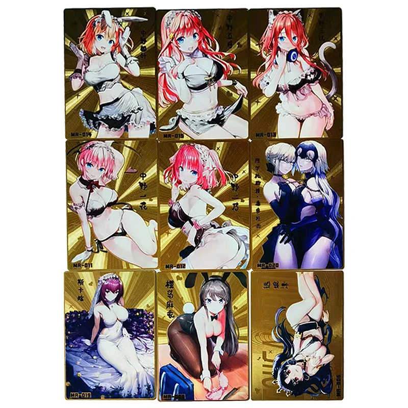 

Diy Self Made 9Pcs/set Goddess Story Gold Card Kawaii Collection Card The Quintessential Quintuplets Uta Rem Collection Card