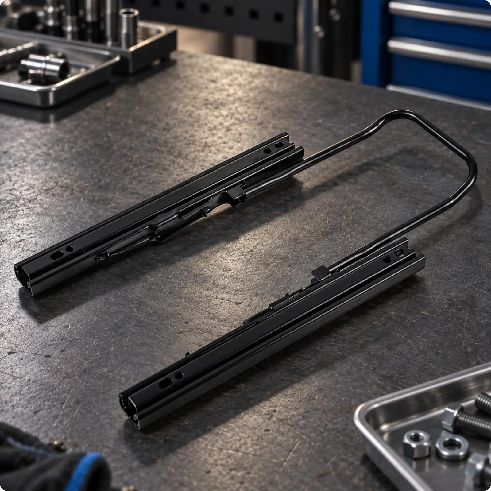 Heavy Duty for seat Slide Rail for Trucks with Q235 Steel Construction and Double Locking Mechanism for Reliable Front to Back