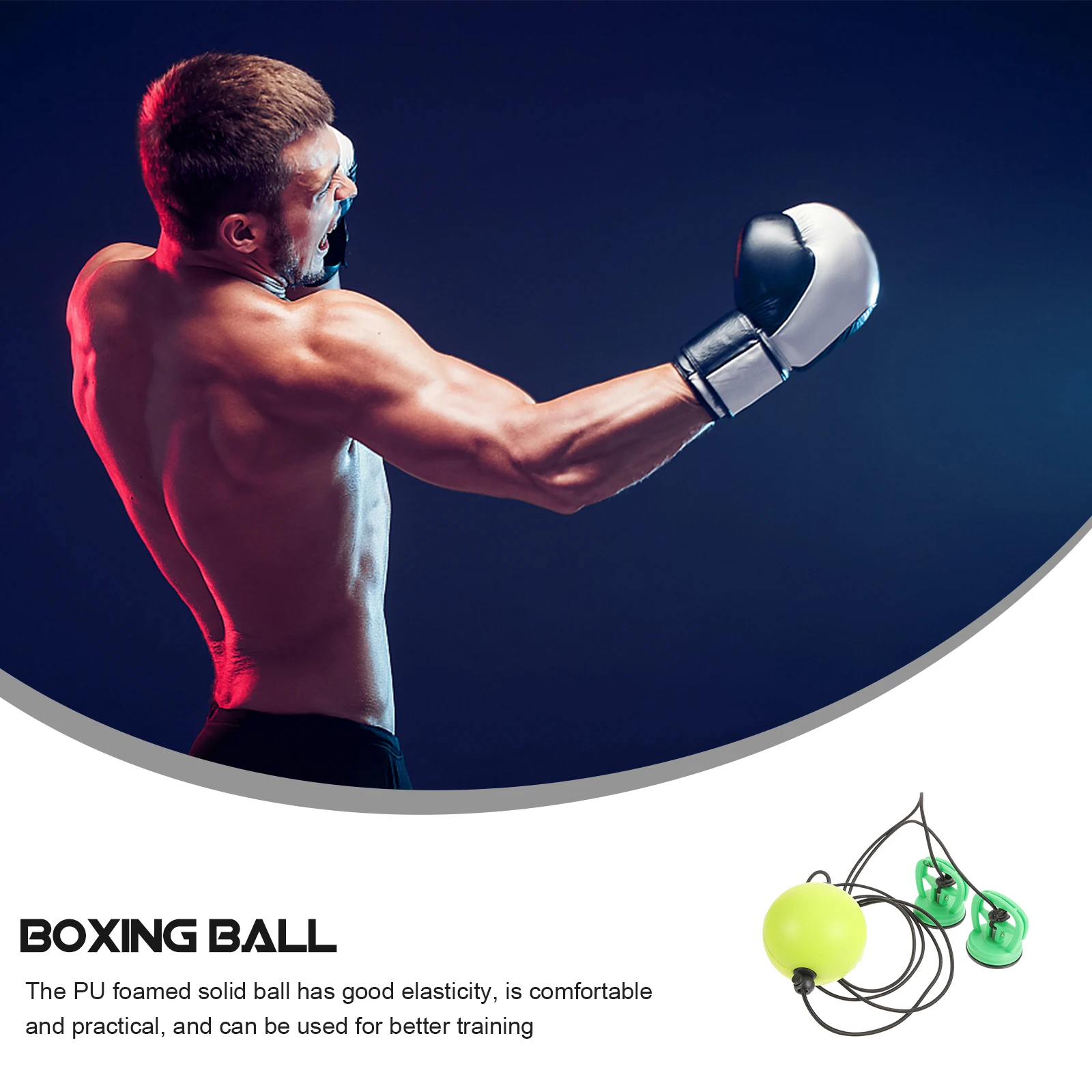 

Hanging Boxing Ball 90mm Green PU Foam Reaction Speed Punching Bag Accessories Train Accuracy Adjustable Height Suction Cup