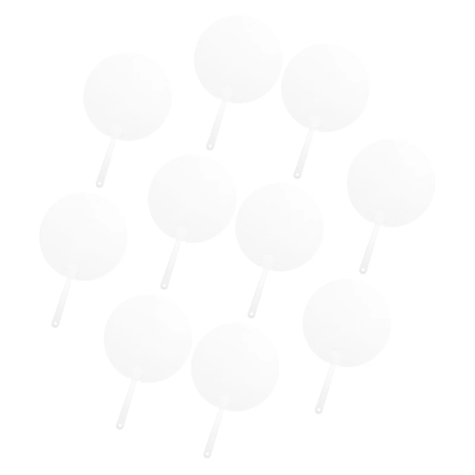 

10Pcs Round Blank Fans Transparent DIY Hand Fan Lightweight Multi-Use Stage Performance Fan Blank Fans