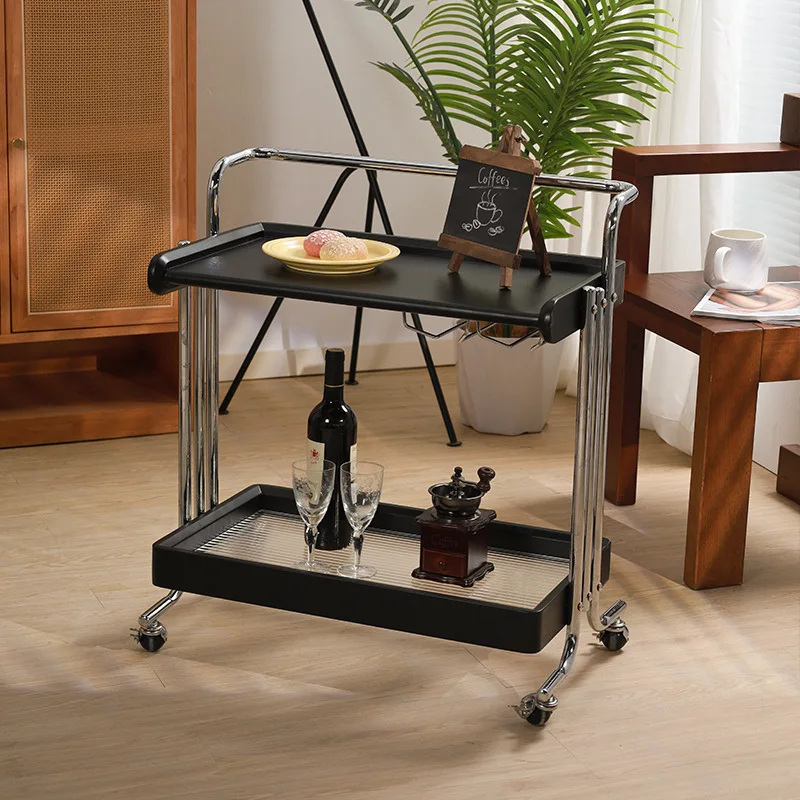 رف تخزين بعجلات على طراز العصور الوسطى، جانب قابل للإزالة، عدد قليل من غرفة المعيشة، من الخشب الصلب، تخزين كلاسيكي للوجبات الخفيفة، طاولة بجانب السرير للسيارة #4