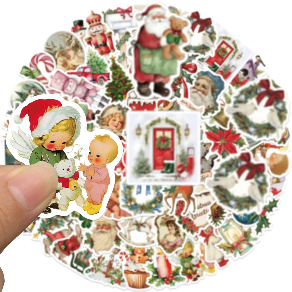 10/30/50 個ロマンチックなクリスマス漫画ステッカーレトロ美的アート落書きステッカー水筒電話ラップトップデカール卸売