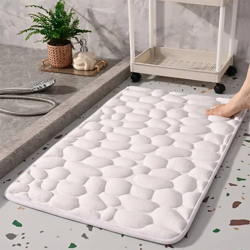 

New Memory Foam Embossed Floor Home Door Mat Bathroom Non-slip Mat Bedroom Bedside Floor Mat Household Wholesale