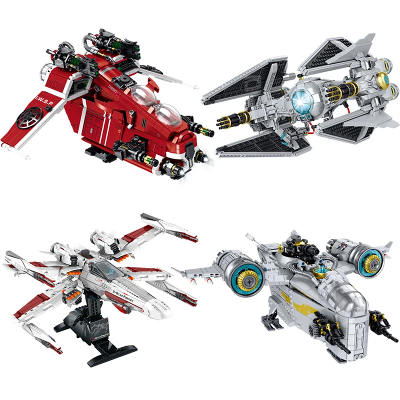 

Galaxy Space MOC Линкор Строительные блоки Комплект Twin-Wing/Starfighter/Gunship/Cruiser Модель Кирпичи Украшения Игрушки «сделай сам» Детский подарок