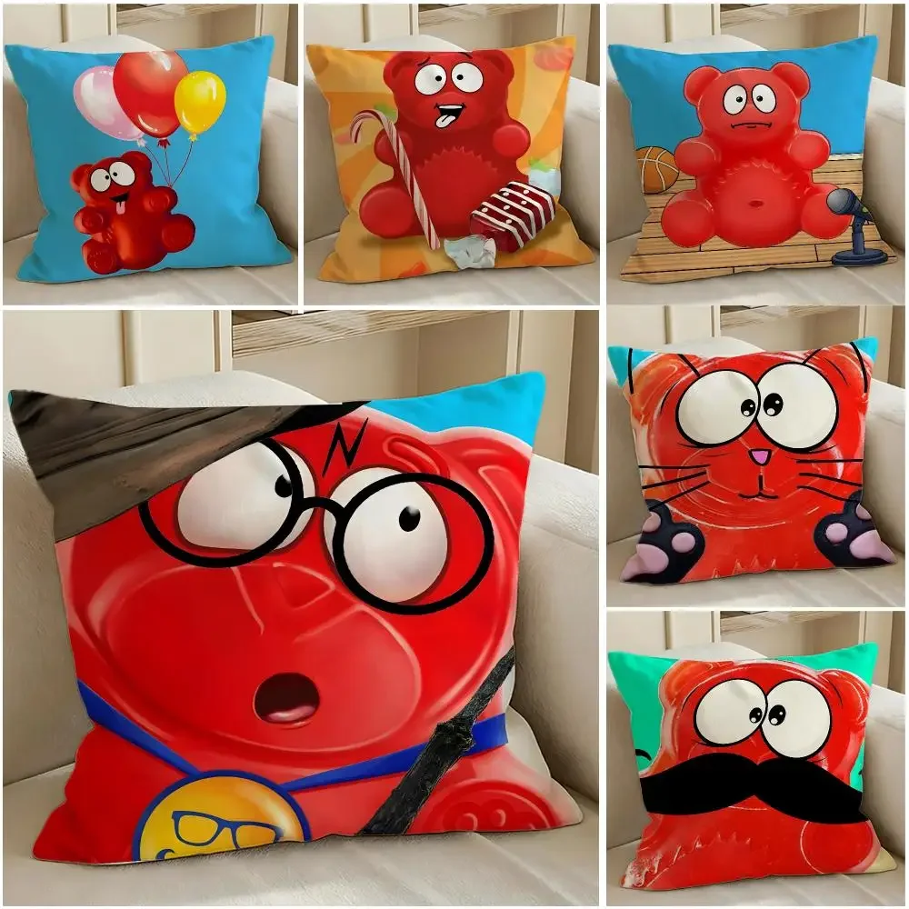 Jelly Bear Valera Cushion Cover Pillow Short Plush Warm CreamStylel Cushion for Living Room Bedroom Sofa Ideal for Gifting