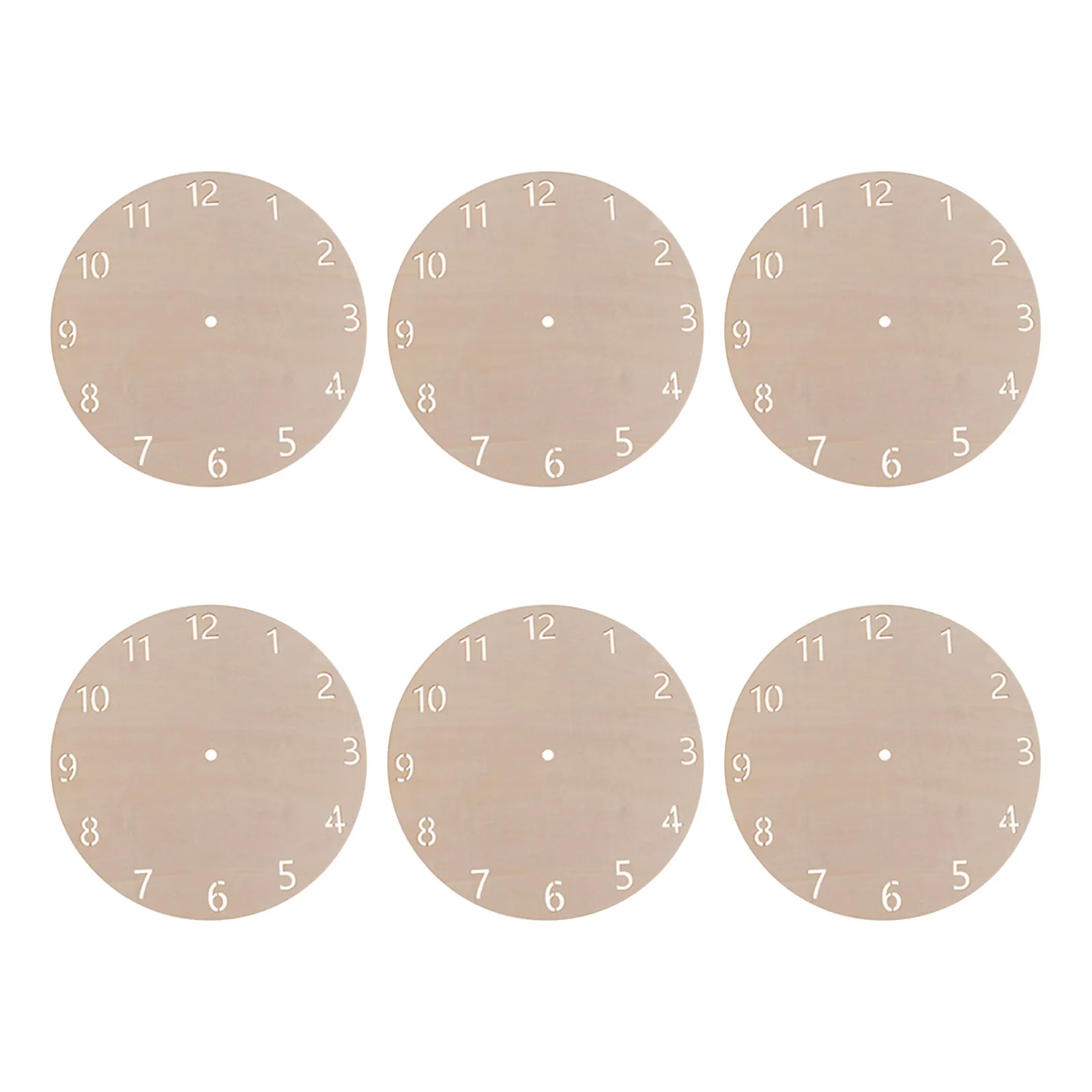 

6Pcs Wood Clock Face Blank Round Dial Plate 23Cm DIY Painting Wall Clock Board Replacement for Projects
