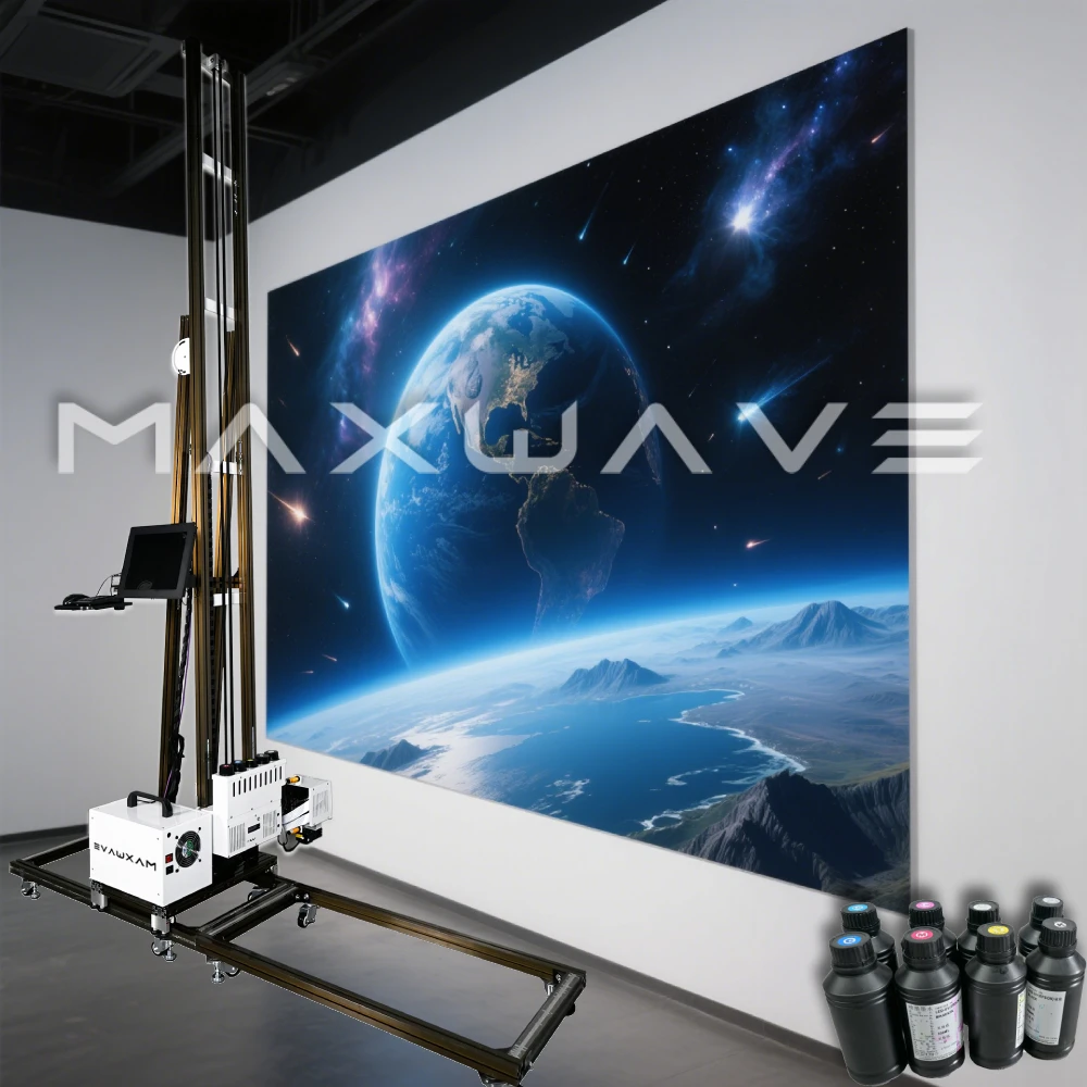 4 Meter UV Wall Printer Directly Print on Wall Glass Ceramic Tiles Wood Metals 3D Vertical Wall Painting Printing Printer