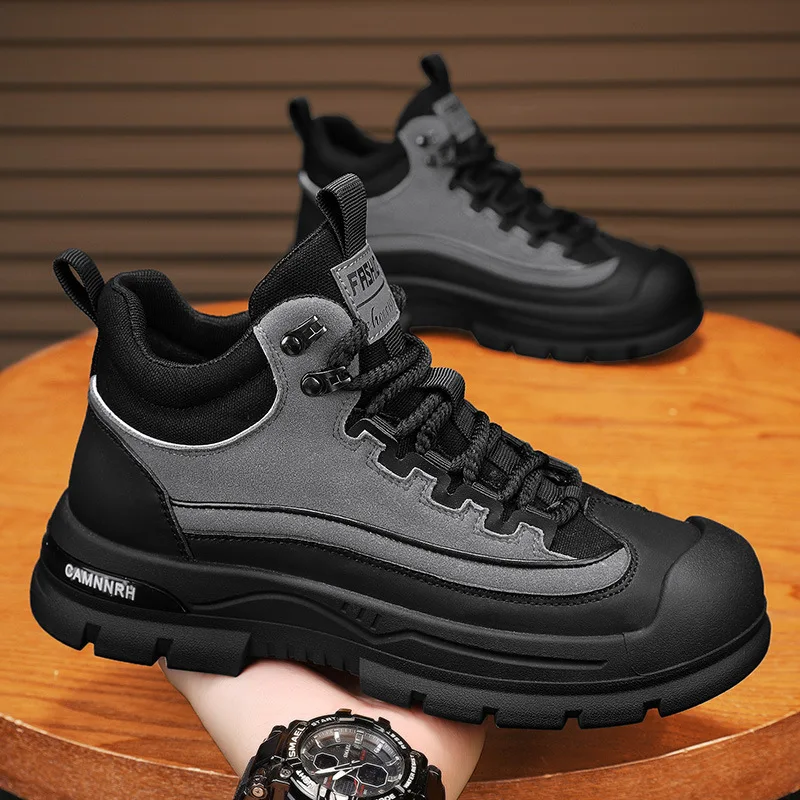 

Men Shoes Outdoor Hiking Wear Resistant Comfort Men Sneakers Fashion High-top Platform Versatile Running Shoes Zapatillas Hombre