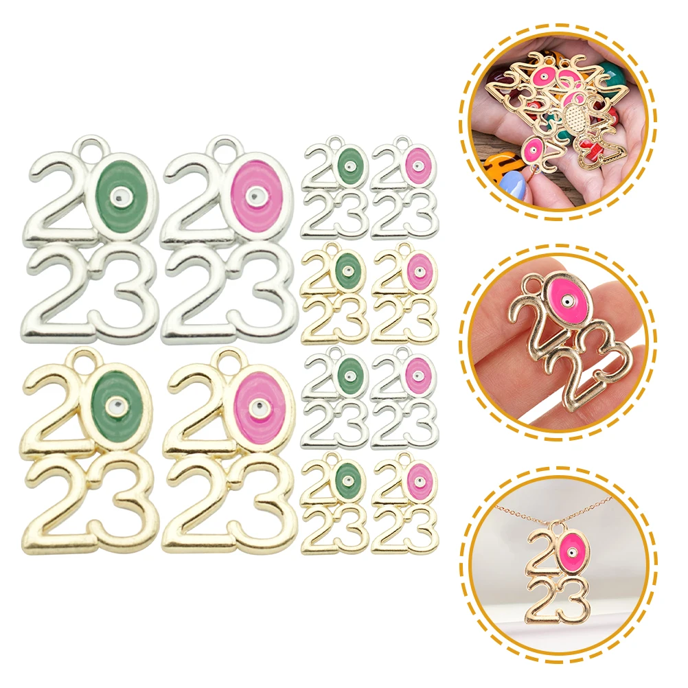 

20pcs 2023 Graduation Tassel Accessories Silver Gold Year Charms for DIY Jewelry Bracelet Necklace Earrings Craft Projects