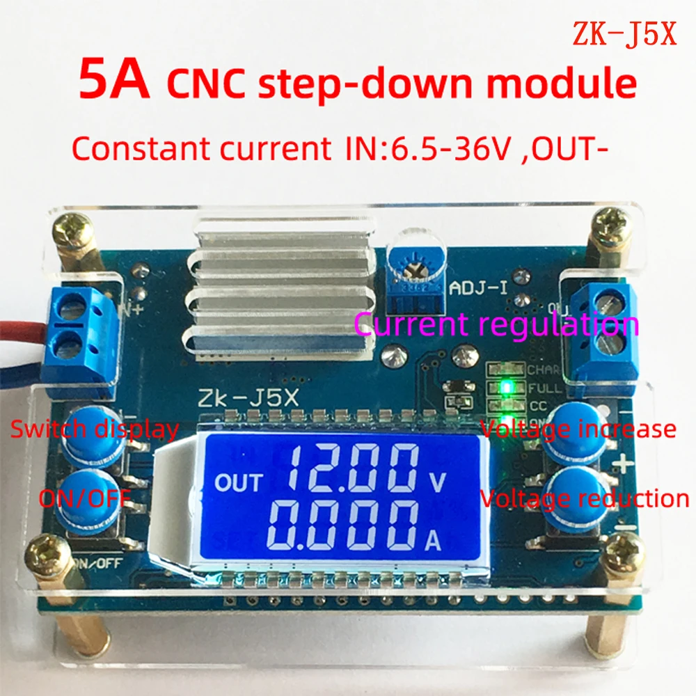 

DC Buck Converter CC CV Power Supply Module 3A/5A/12A Adjustable Voltage Regulator Voltmeter Step-Down Power Module