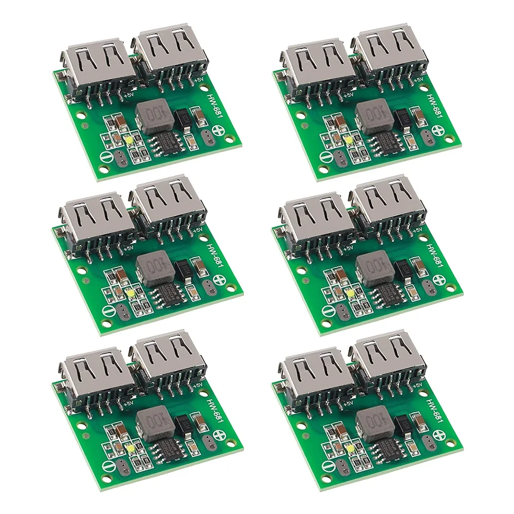 

6PCS Charging Step-Down Voltage Regulator Power Supply Module 9V/12V/24V to 5V 3A DC Dual USB Output Buck Voltage Board