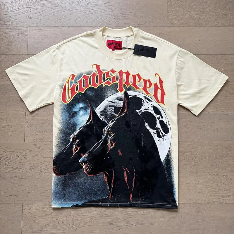 

Godspeed T Shirt Men Women Tee Tops High Street Retro Skull Harajuku Style God Speed Short Sleeve T-shirt