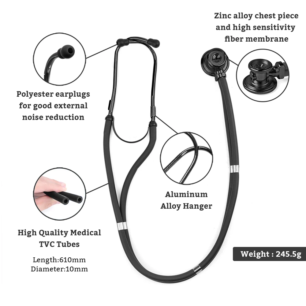 Double Auscultation Head Stethoscope Professional Doctor Nurse Medical Equipment Cardiology Medical Stethoscope Medical Devices